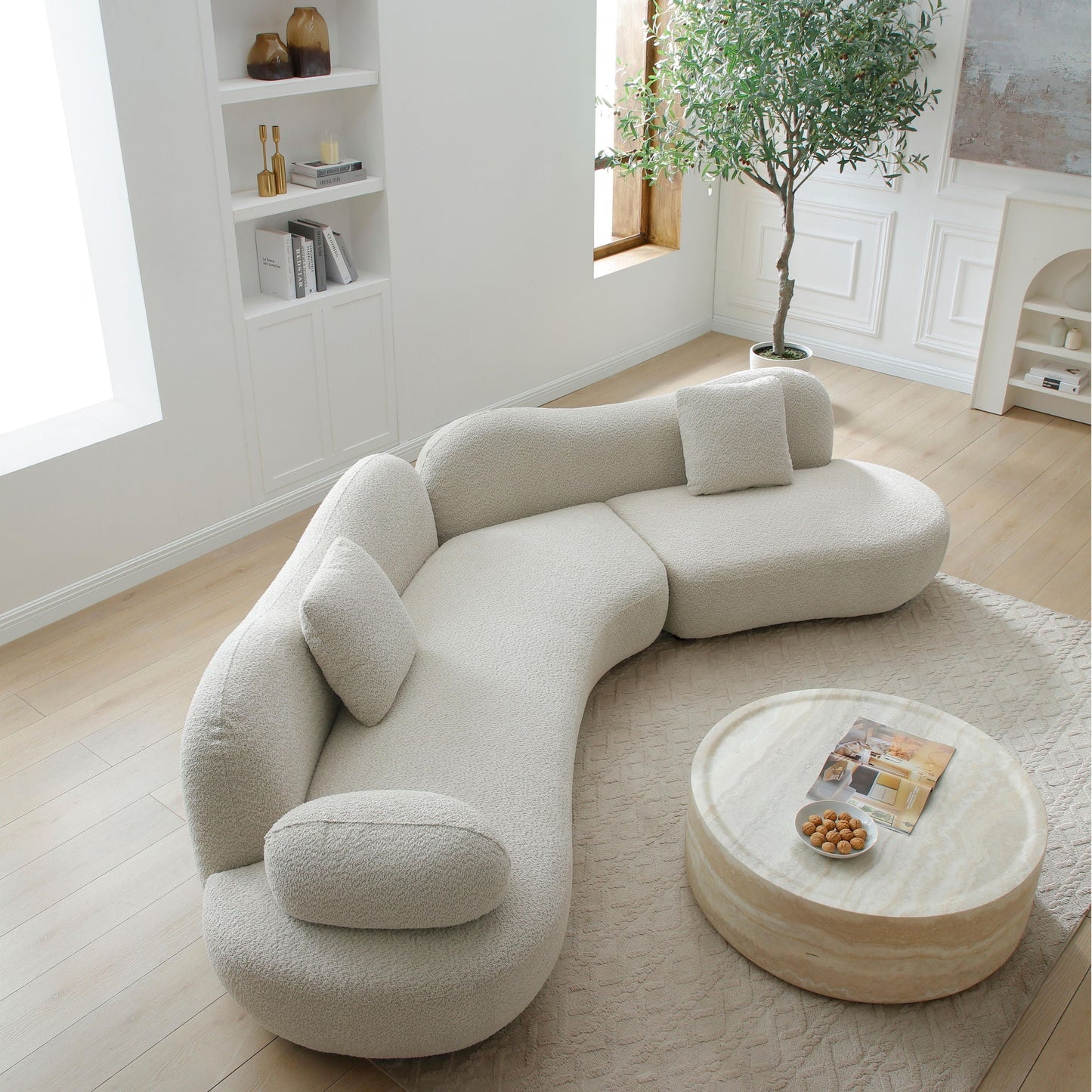 Modern Curved Modular 5 Seater Sofa