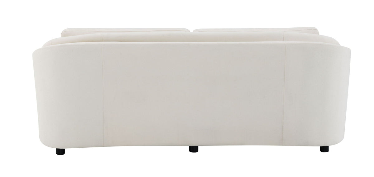 Mariko Beige Linen Sofa with Two Toss Pillows