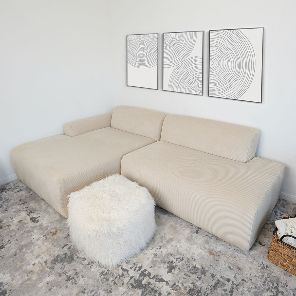 Mar Luxe Microfiber Sectional Sofa
