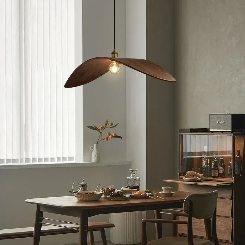 Chandelier - Modern Walnut Pendant