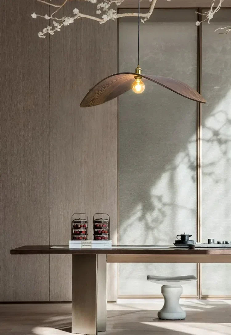 Chandelier - Modern Walnut Pendant