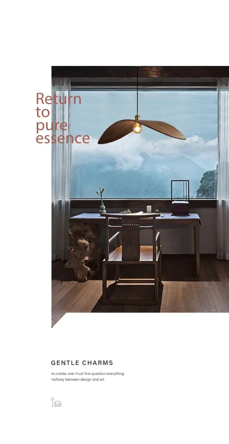 Chandelier - Modern Walnut Pendant
