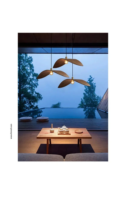 Chandelier - Modern Walnut Pendant