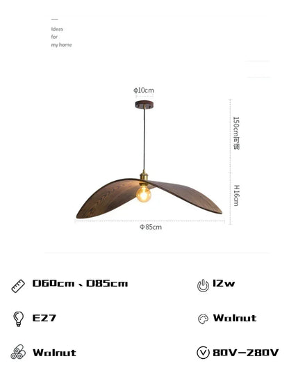Chandelier - Modern Walnut Pendant