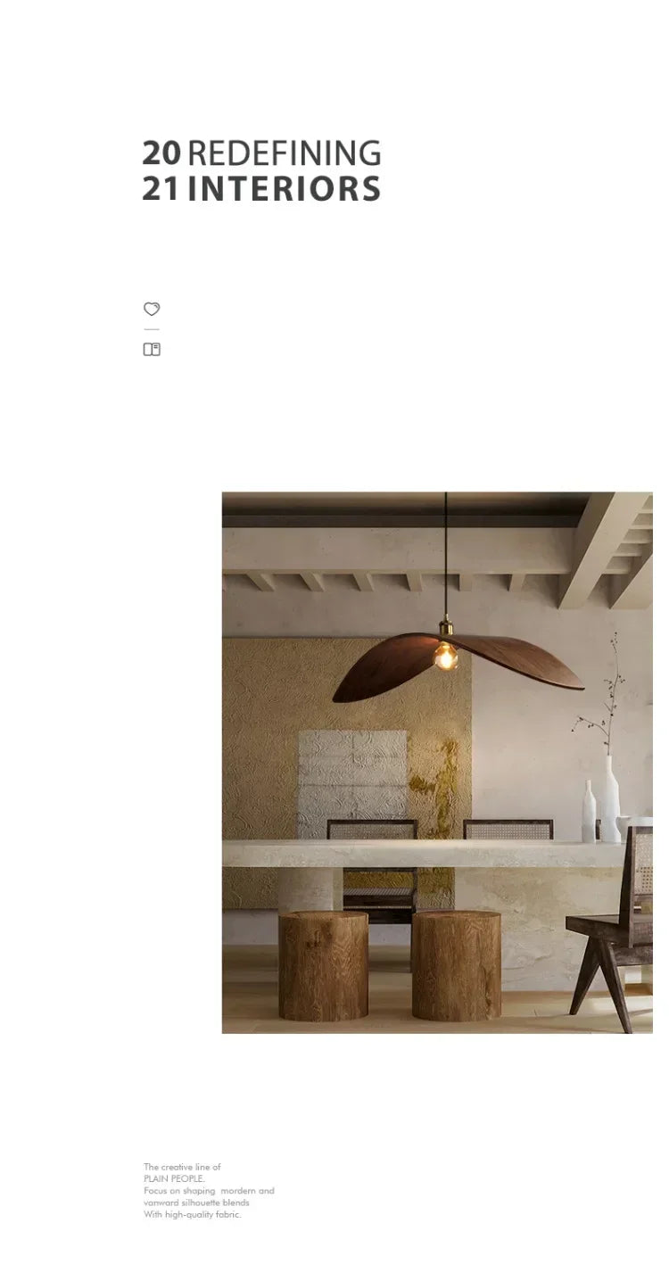 Chandelier - Modern Walnut Pendant
