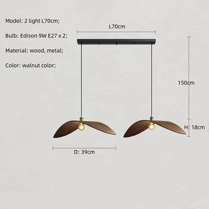 Chandelier - Modern Walnut Pendant
