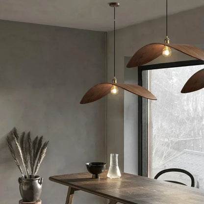Chandelier - Modern Walnut Pendant