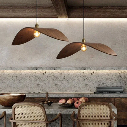 Chandelier - Modern Walnut Pendant
