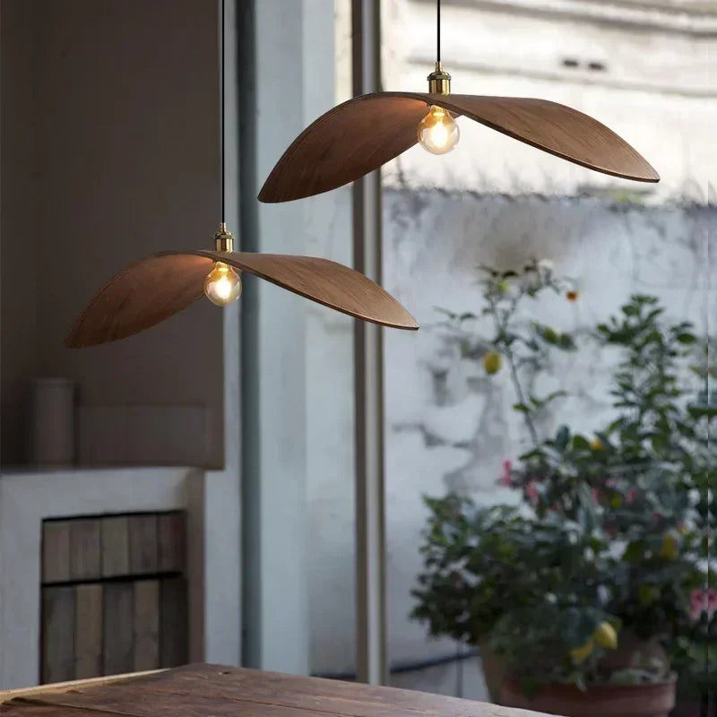 Chandelier - Modern Walnut Pendant