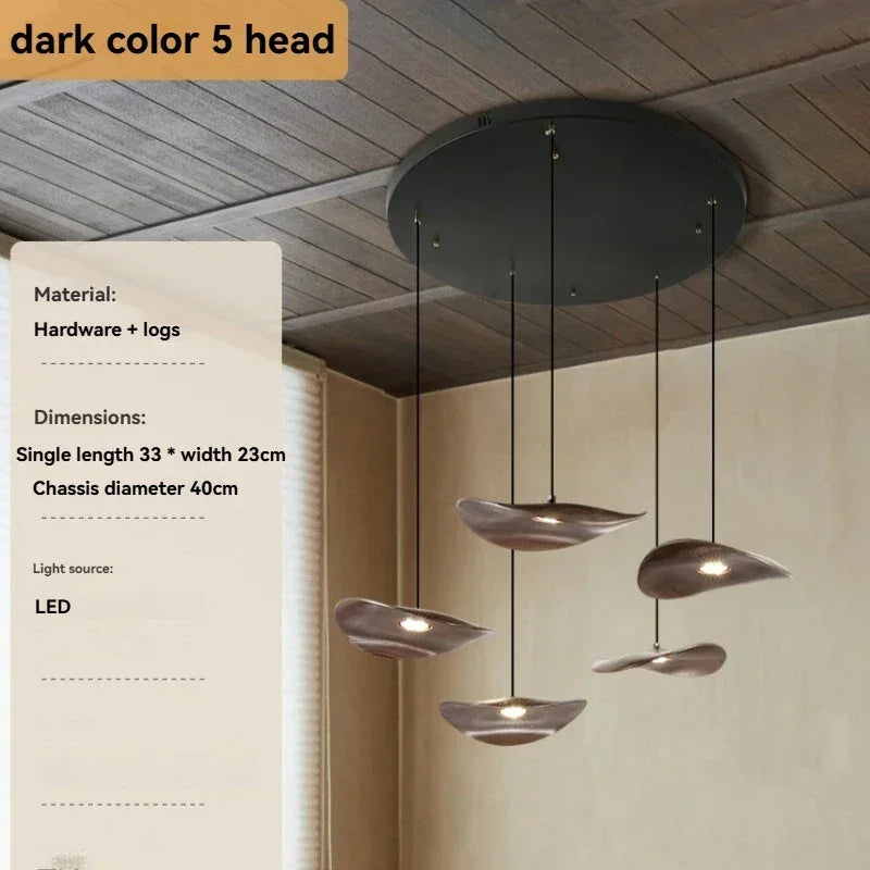 Chandelier - Multi-head Walnut