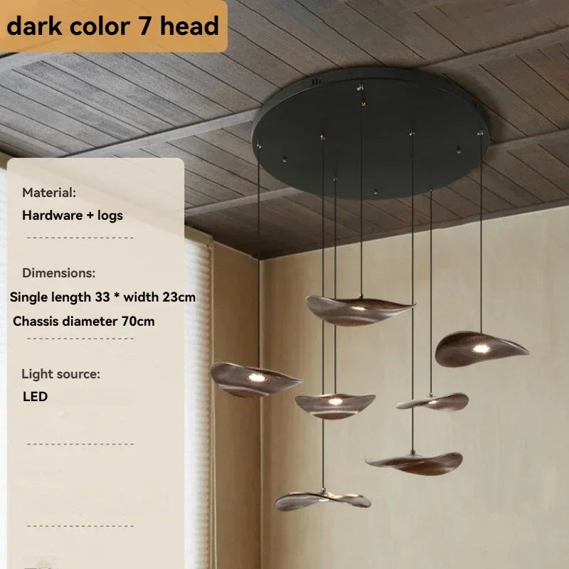 Chandelier - Multi-head Walnut