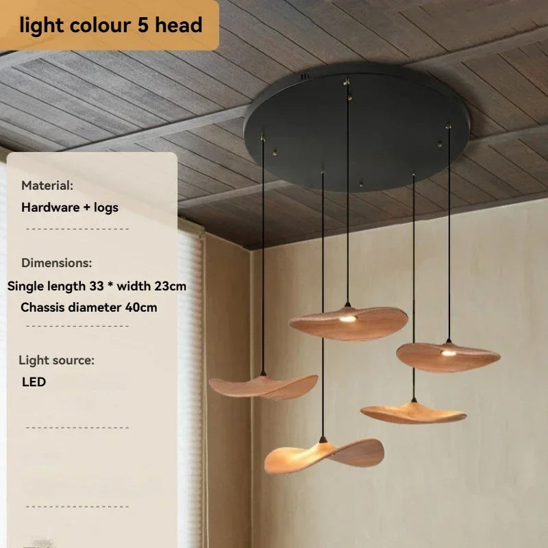 Chandelier - Multi-head Walnut