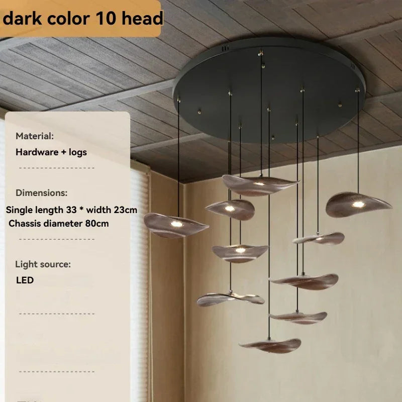 Chandelier - Multi-head Walnut