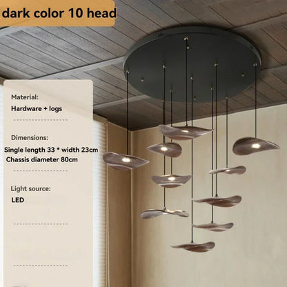 Chandelier - Multi-head Walnut