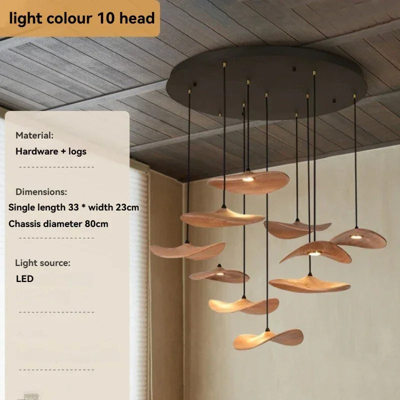 Chandelier - Multi-head Walnut