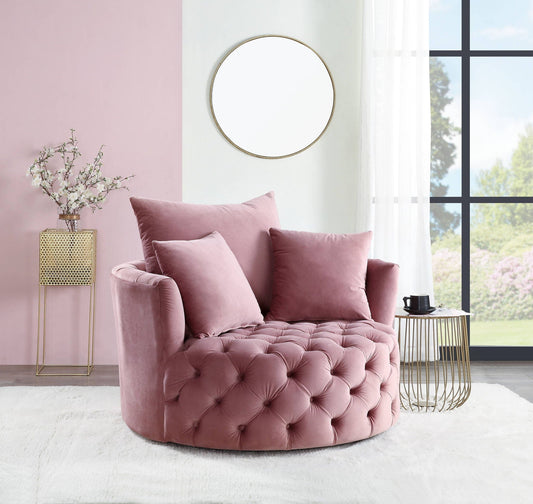 Zunyas Velvet Accent Chair With Swivel