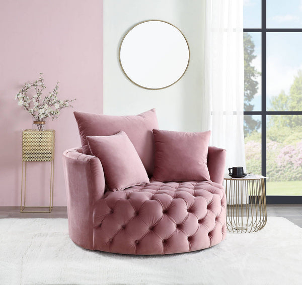 Zunyas Velvet Accent Chair With Swivel
