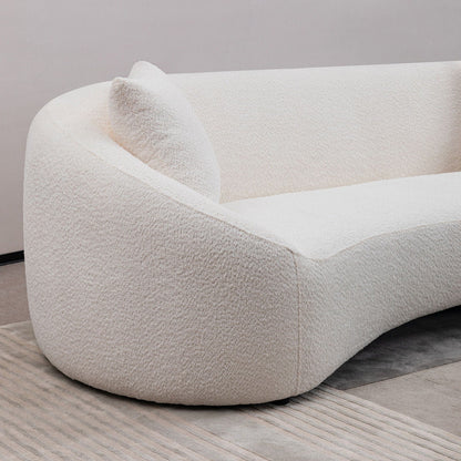 Curved 3 Seater Sofa For Living Room - White