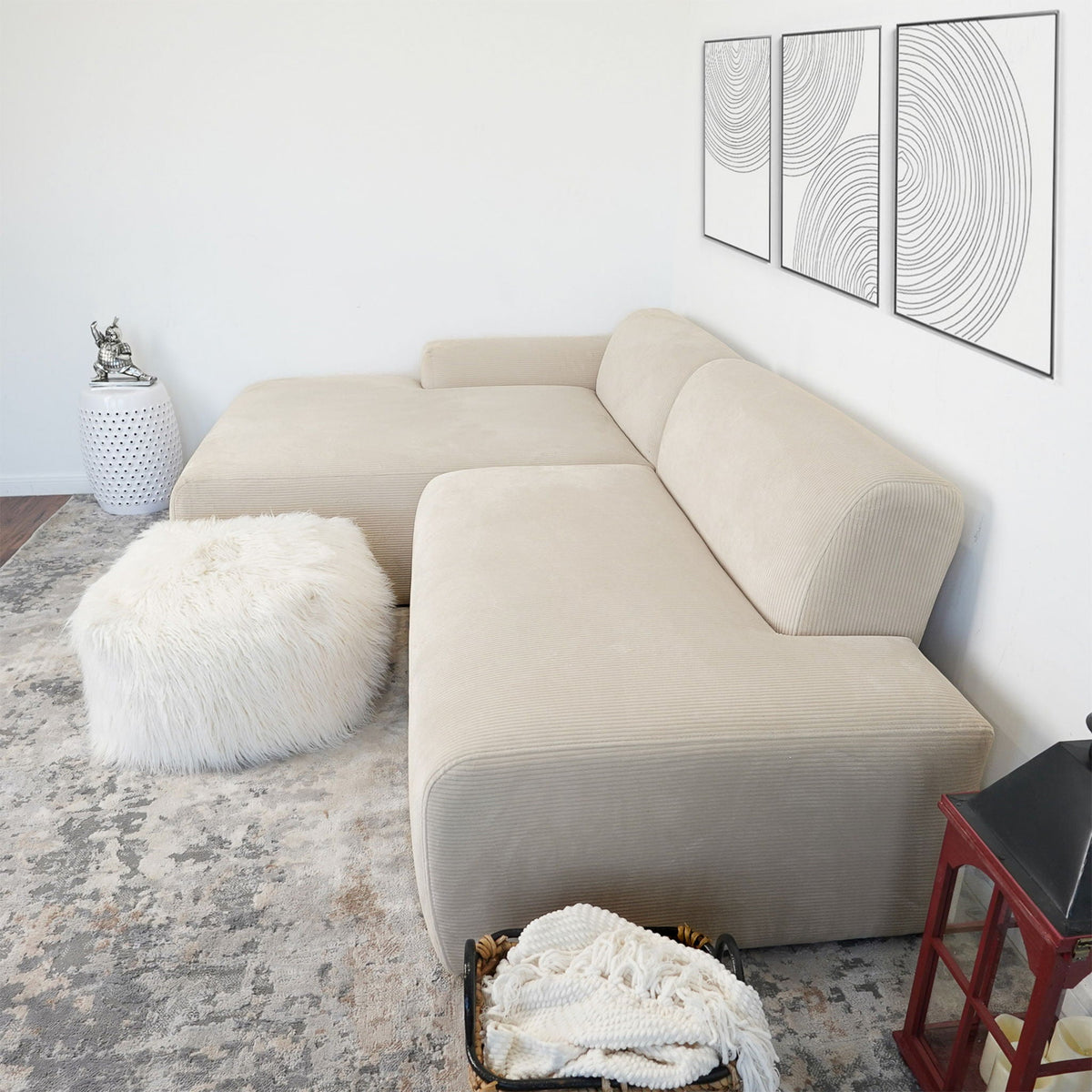 Mar Luxe Microfiber Sectional Sofa