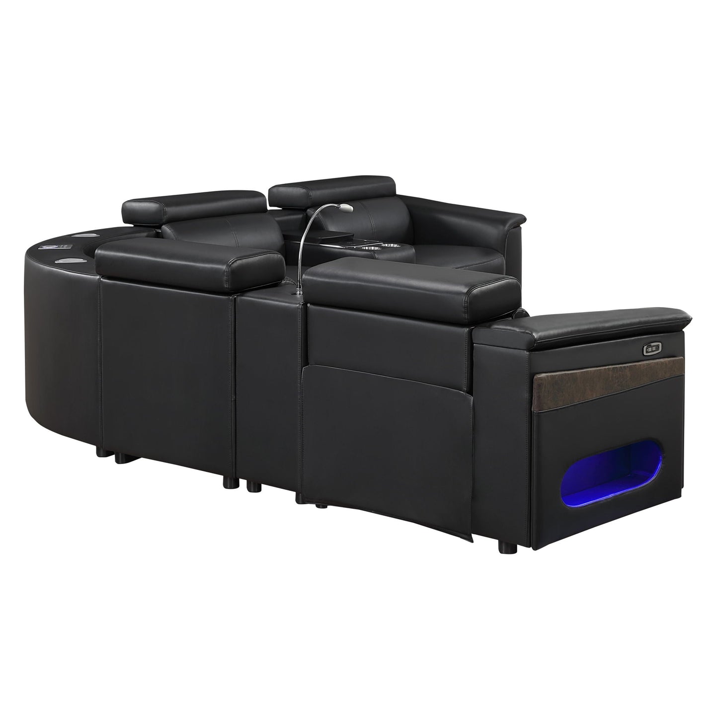 Nova - Sectional With Bluetooth Speaker, LED And Lifting Wine Cabinet