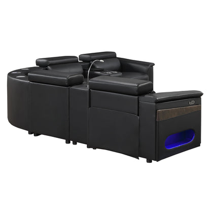 Nova - Sectional With Bluetooth Speaker, LED And Lifting Wine Cabinet