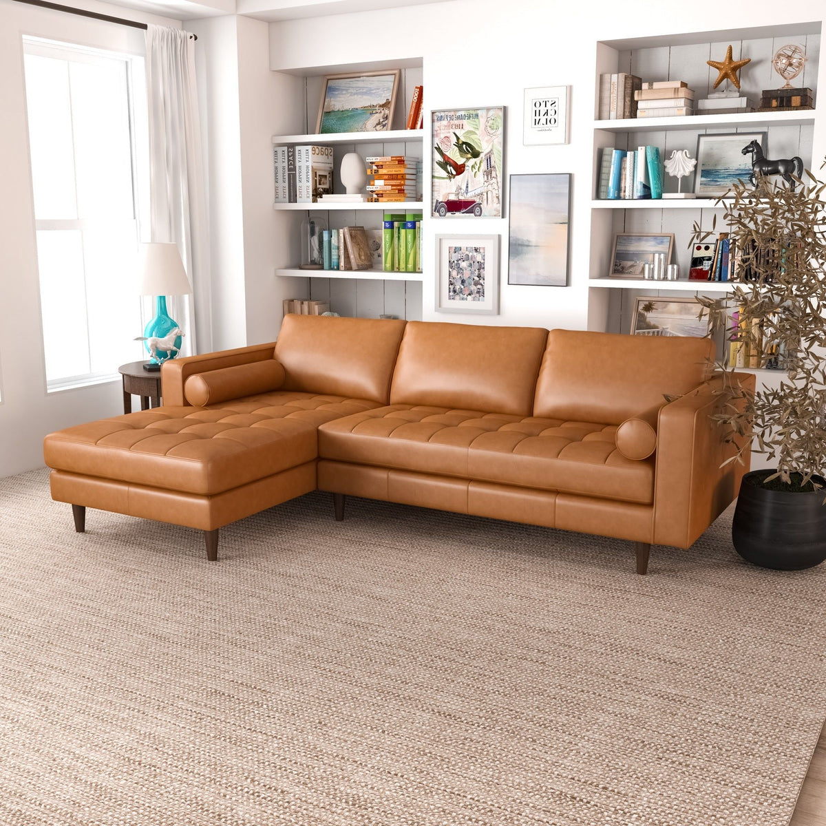 Anthony Mid-Century Corner Sectional Sofa