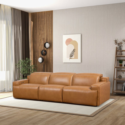 Urbana - Triple Power Recliner Sofa - Tan