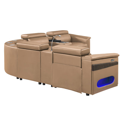 Nova - Sectional With Bluetooth Speaker, LED And Lifting Wine Cabinet