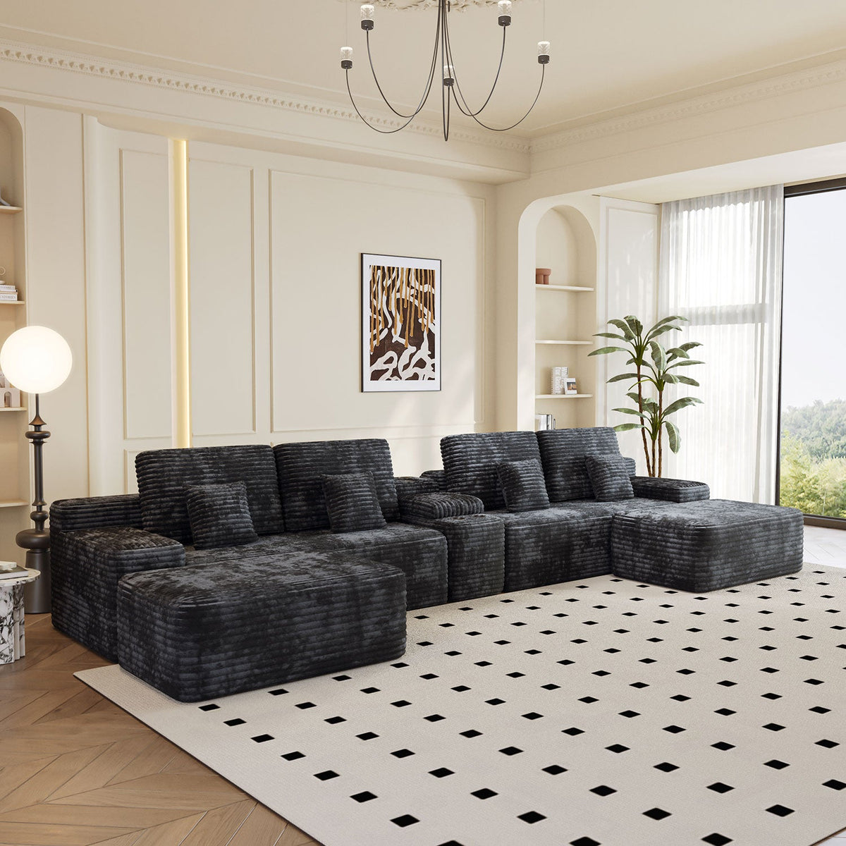 The Grand 150" Modular Sectional with Ottomans