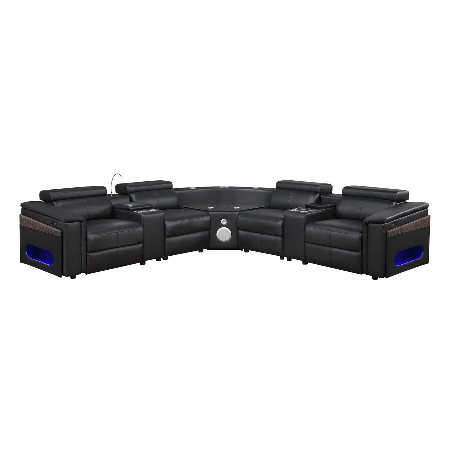 Nova - Sectional With Bluetooth Speaker, LED And Lifting Wine Cabinet