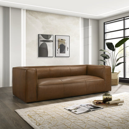 Colton Saddle Tan Two-Tone Leather Sofa