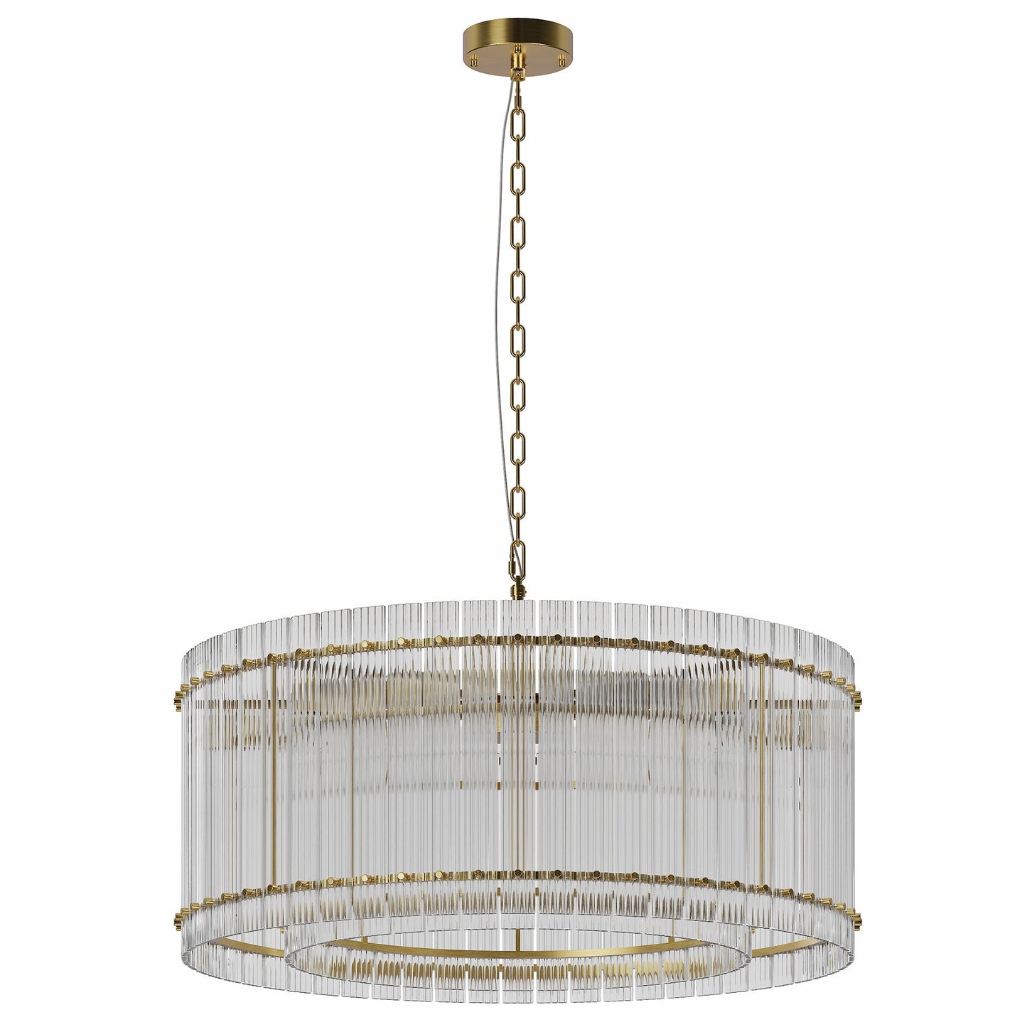 37" Modern Gold Round 8-Light Crystal Chandelier