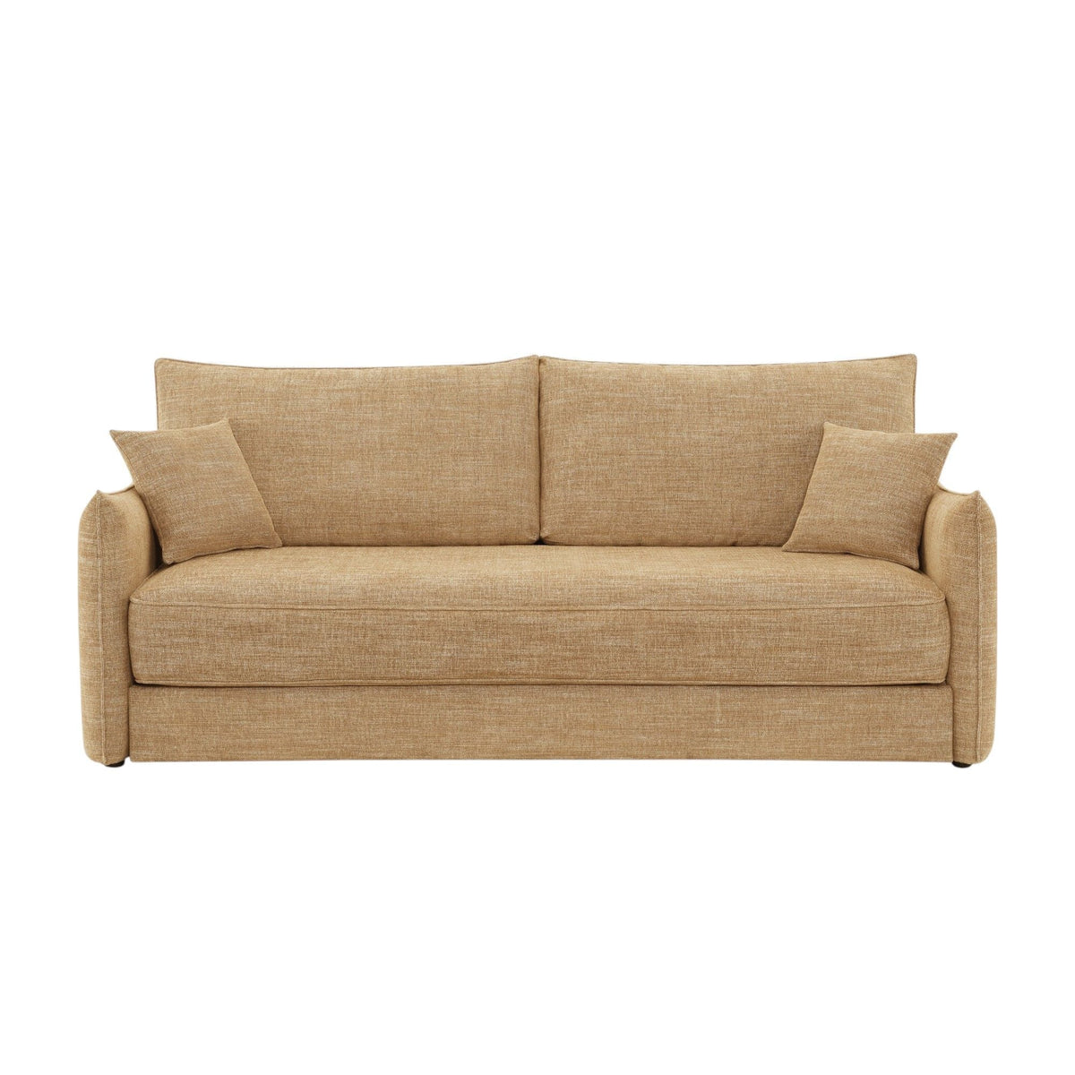 Cadie Mocha Convertible Sleeper Sofa with Two Pillows