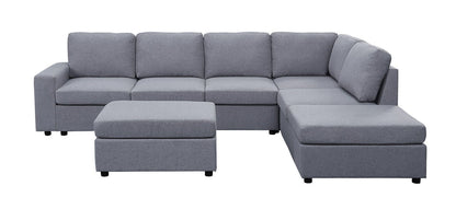 Marley 7-Seat Reversible Modular Sectional Sofa with Ottoman