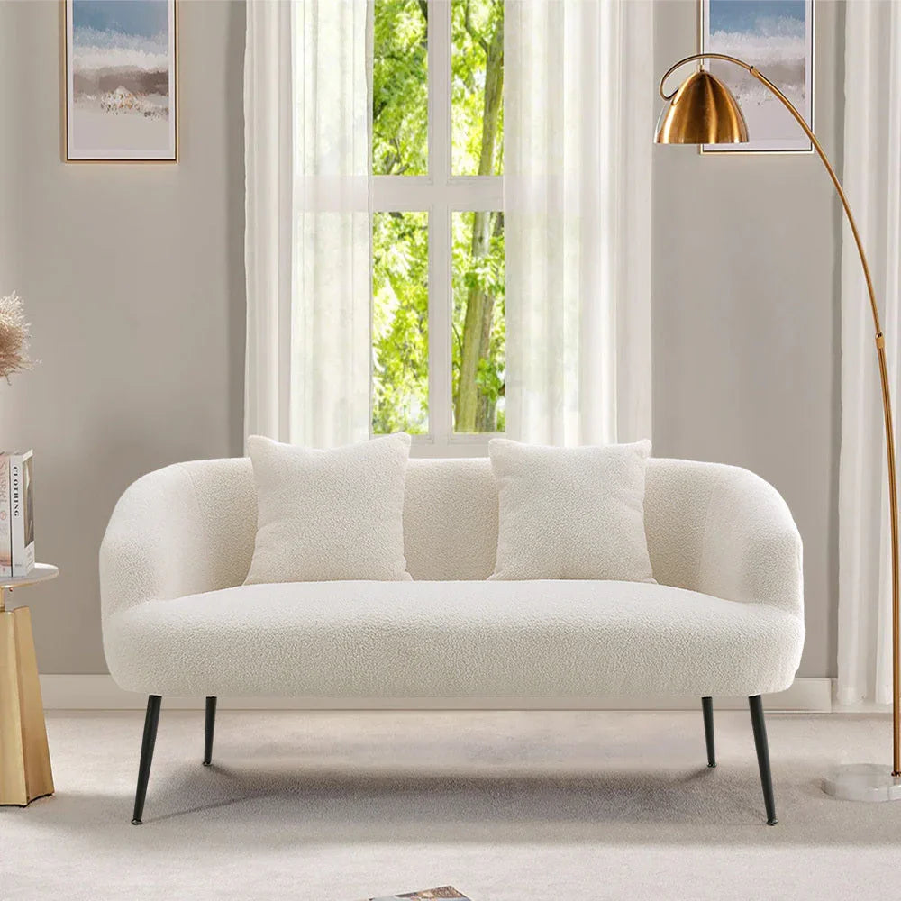 Sofa - Leather White 2-Seater