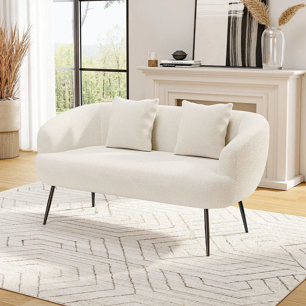 Sofa - Leather White 2-Seater