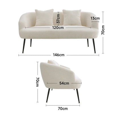 Sofa - Leather White 2-Seater