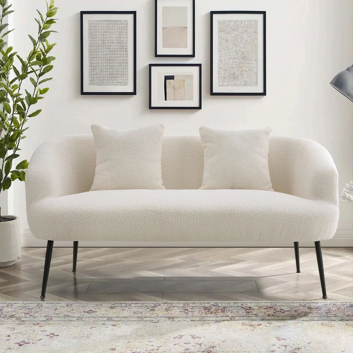 Sofa - Leather White 2-Seater