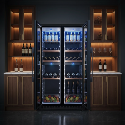 The Reserve wine cabinet in a luxury home wine room