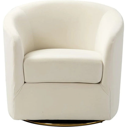 Velvet Swivel Accent Chair with Golden Metal Base