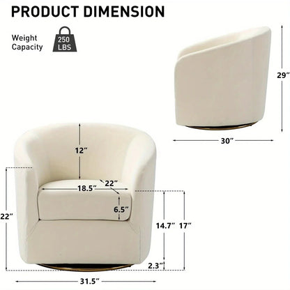 Velvet Swivel Accent Chair with Golden Metal Base