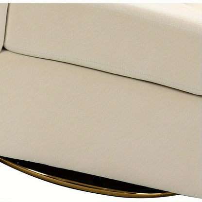 Velvet Swivel Accent Chair with Golden Metal Base