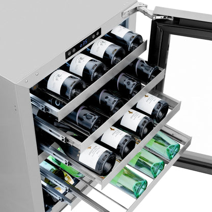 ZLINE 24 in. Touchstone Dual Zone 44 Bottle Wine Cooler With Stainless Steel Glass Door RWDO-GS-24